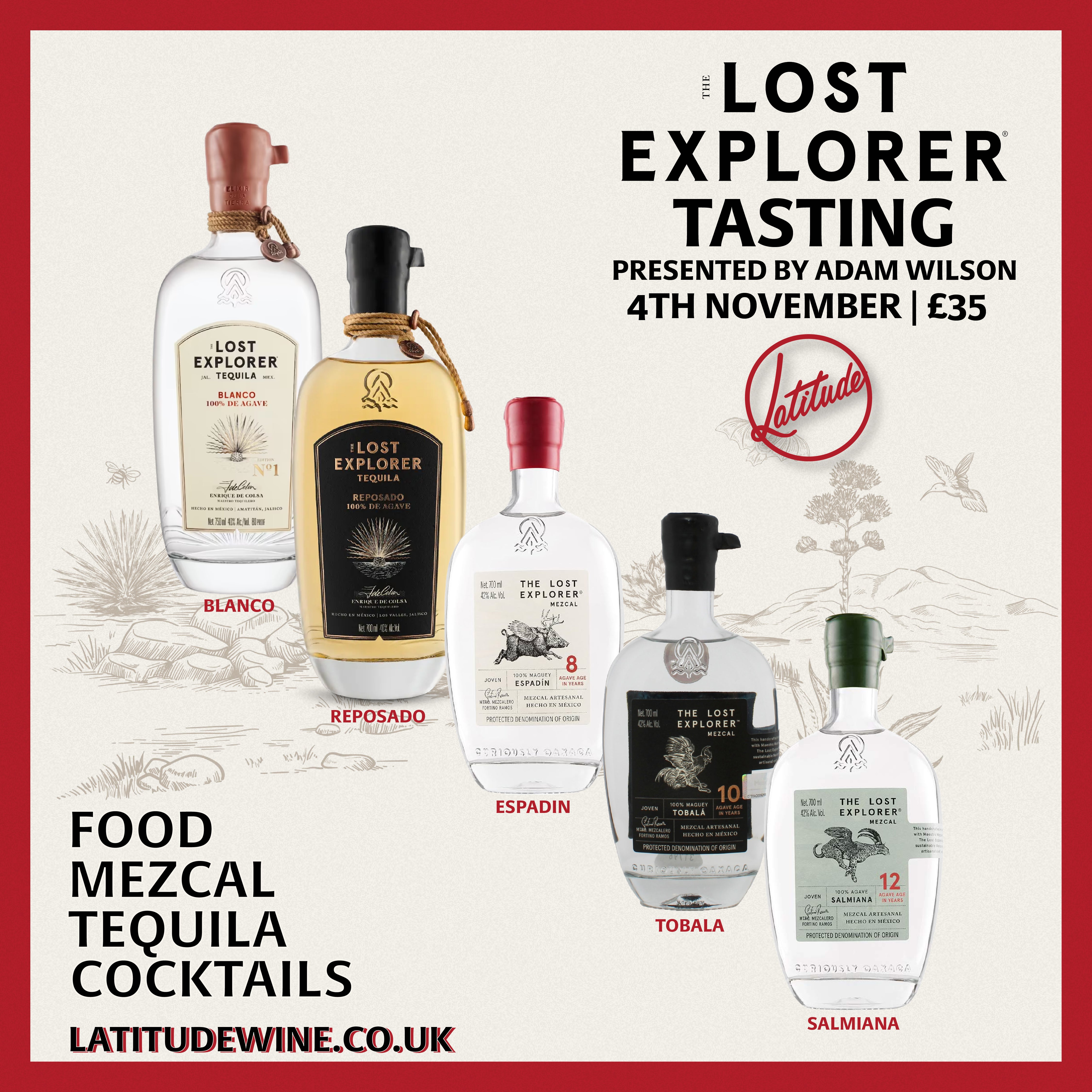 The Lost Explorer Tequila & Mezcal Tasting